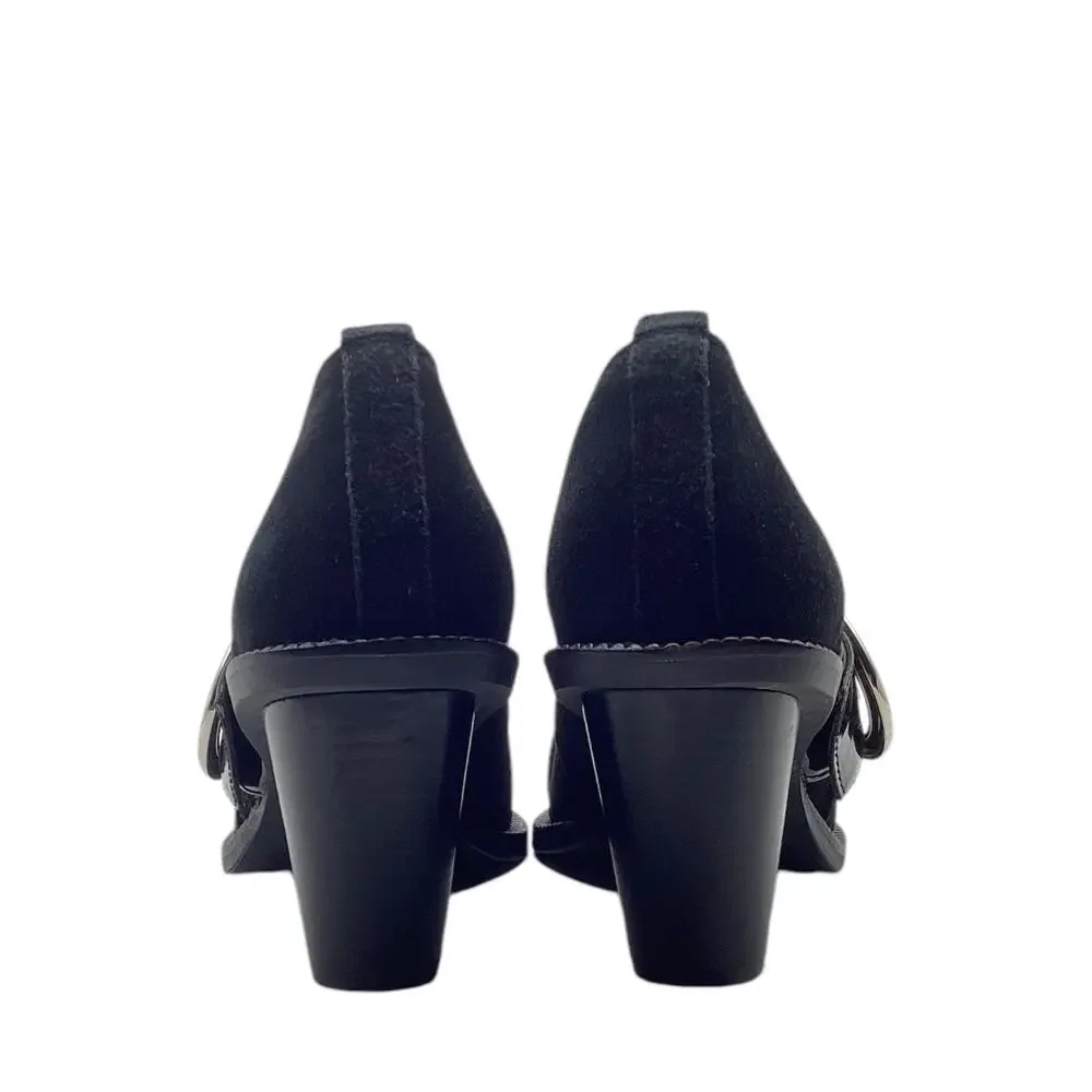 Jeffrey Campbell Suede Patent Leather Booties Women’s Size 7.5 in Black